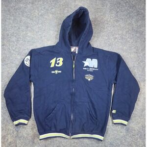 Mecca USA Vintage Navy Blue Full Zip Hoodie Racing 13 Streetwear XL 18/20 Y2K